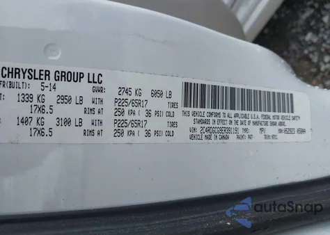 2014 Dodge Grand Caravan Sxt z USA, uszkodzony, nr VIN 2C4RDGCG9ER391191